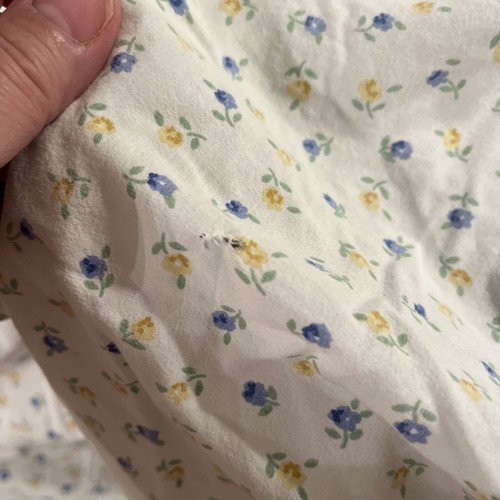 Vintage Tommy Hilfiger Blue & Yellow Floral Twin Fitted Sheet & 2 Pillowcases - Picture 3 of 12