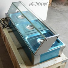 Stainless 3-Well Commercial Bain-Marie Buffet Food Warmer 4" Deep 122℉~392℉ New 