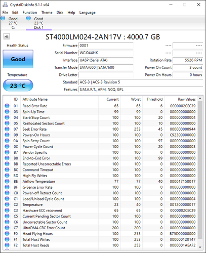 ST4000LM024 p/n: 2AN17V-566 sn: WCJ f/w: 0001 WU FEB/ 2017 4TB SATA 2.5" SEAGATE - Picture 2 of 5
