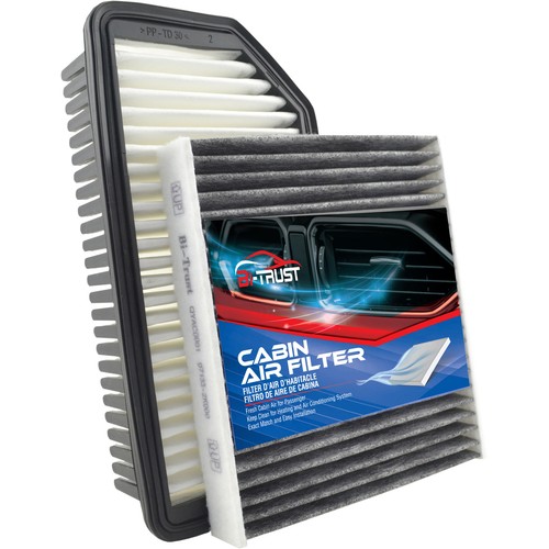 Engine and Passenger Compartment Cabin Air Filter Kit for Kia Soul 2010-2011 - Picture 1 of 10