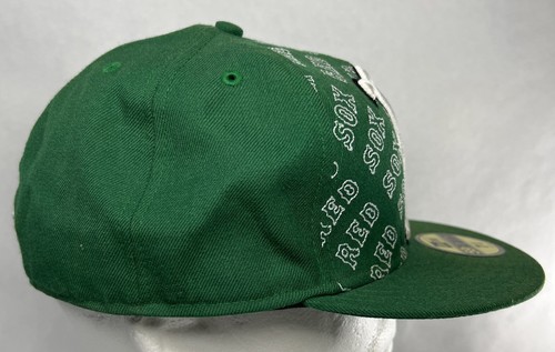 Boston Red Sox MLB 59Fifty New Era Green Cap Baseball Hat Fitted 7 5/8 7.625 - Picture 2 of 10