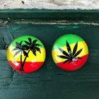 Lot Of 2 Magnetic Magnet Coconut Weed Leaf Refrigerator Magnets Islandlife 2"x2"