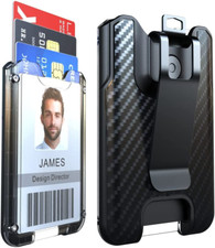 Badge Holder, ID Card Holder with Metal Clip - Durable Polycarbonate Holds 1 to