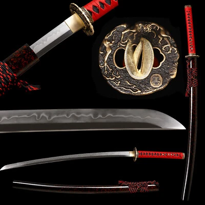 KATOKU Hand Forged Katana Sword Clay Tempered T10 Steel Real Choji Hamon Razor Sharp