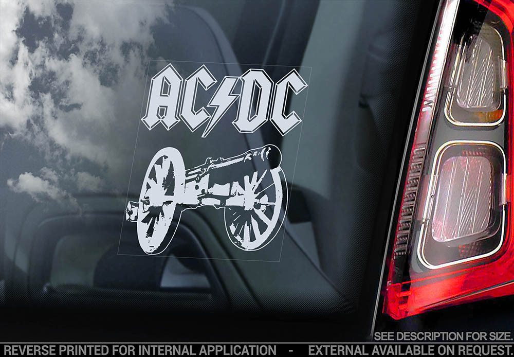 AC/DC - Car Window Sticker - Rock Sign AC DC Angus Young Back in Black ...
