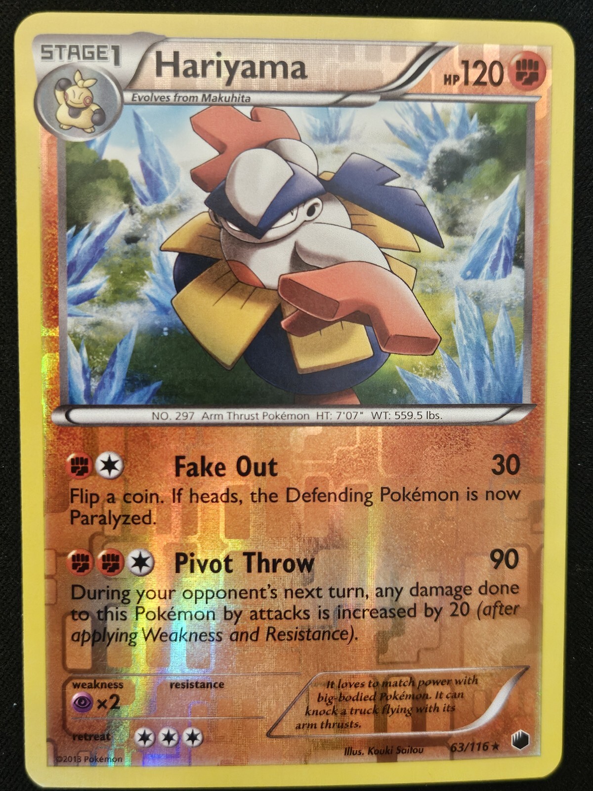 Hariyama 63/116 B&W Plasma Freeze Reverse Holo Rare Pokémon Trading CG 2013 NM