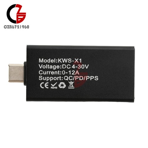 KWS-X1 Typ-C Leistungstester Spannung Strommesser USB-C Multimeter DC 4-30V 0-12A - Bild 17 von 24