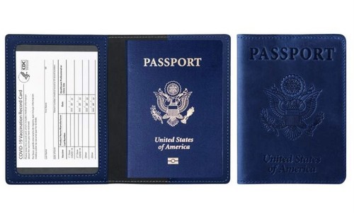 Slim Leather Travel Passport Wallet Holder ID Card Passport Case Cover US - Picture 10 of 13