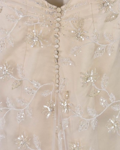 Pre-loved Maggie Sottero Champagne Halter Neck Bridal Gown Wedding Dress Size 10 - Picture 11 of 16