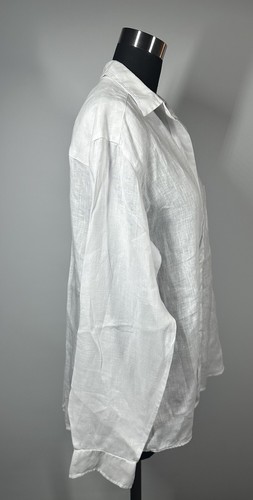 Grayson The Hero Shirt Button Up BWhite 100% Linen Lagenlook Size 3 M - Picture 6 of 17