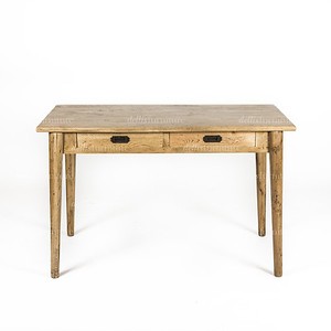 New Danish Style Oak Natural Lacquered Timber 2 Drawer Desk