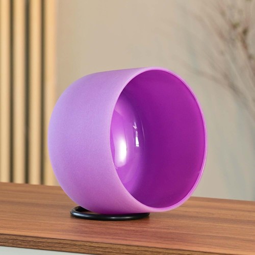 CVNC 432Hz 6"" B Corona Chakra Cristal Color Púrpura Cantor Cuenco Sonido Sanación - Imagen 3 de 7