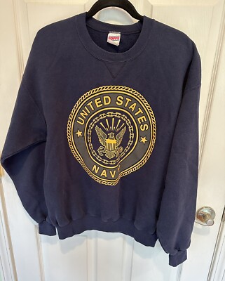 Soffe U.S. Navy PT Crewneck Sweatshirt Navy Blue Size Large