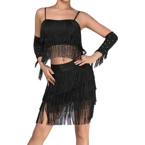 Damen Tanzkleidung Vintage Outfits Kleider Kostüm Camisole Tanz Retro Stufen - Bild 8 von 75