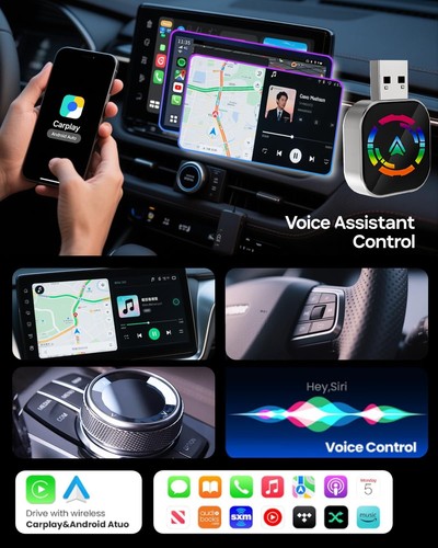 Wireless Carplay Adapter, 2025 Upgrade Mini Carplay for Apple iPhone & Androi... - 第 6/7 張圖片