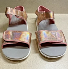 See Kai Run Basics Girls Sandals Pink Logan Iridescent Sz 6 Glitter NEW Toddler