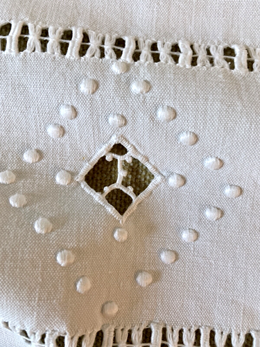 Vintage French Linen Trousseau Sheet Monogram OS or SO 82" X 122" From France - Picture 8 of 14