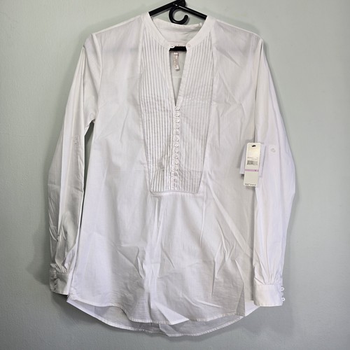 NWT Women's White Long Sleeve Dress Shirt/Tunic/Blouse Sz 6
