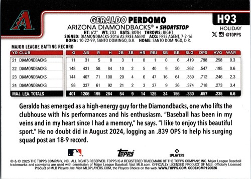 2025 Topps **Holiday Baseball**PICK YOUR CARD!! - Picture 117 of 237