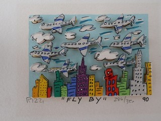 Original handsigniertes 3D Werk von JAMES RIZZI "FLY BY" Mini 1990