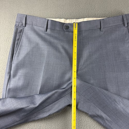 Pantalones Zanella Para Hombre 40x28* Azul Devon Plisado Vestido Pantalón Italia Lana Cuadros - Imagen 10 de 13