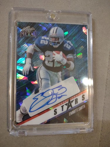 2024 LEAF GOLD STARS AUTO 10/10 EMMITT SMITH COWBOYS HOF LEGEND MINT EBAY 1/1 SP - Picture 4 of 8