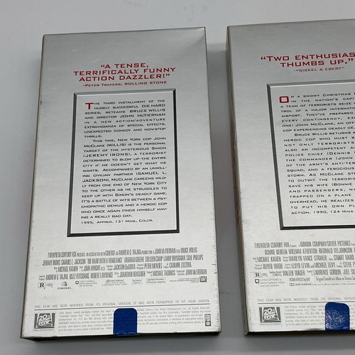 Die Hard Trilogy (VHS/VCR Tapes, 1996, 3-Tape Set) Bruce Willis Action Classics - Picture 7 of 7