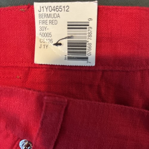Neu mit Etikett Lauren Jeans Co Ralph Lauren 100 % Leinen Hose 16 W rot gerade Taschen - Bild 2 von 12