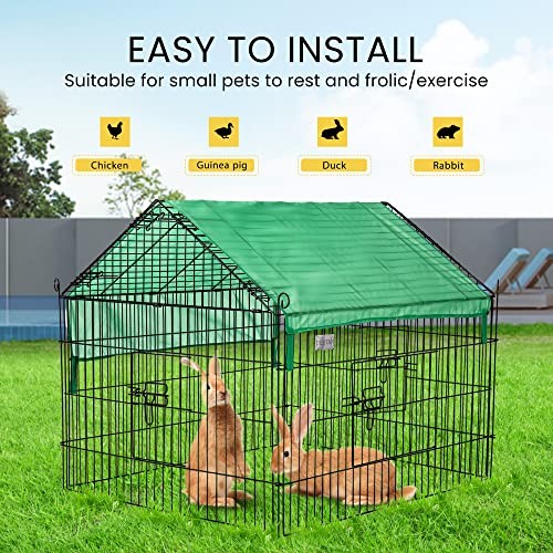 71” x 30” Foldable Outdoor Backyard Metal Coop Chicken Cage Enclosure Duck - Picture 4 of 7