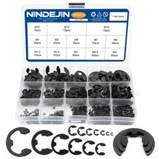 395PCS Retaining Rings E-Clip Assortment Set 13 Sizes Carbon Steel External S...