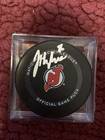 Jack Hughes Signed Puck New Jersey Devils Fanatics COA NHL Hockey USA GOLD