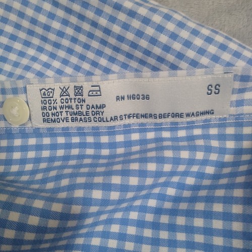 Charles Tyrwhitt Mens Shirt 16.5/36 Extra Slim Fit Long Sleeve Blue Check - Picture 6 of 6