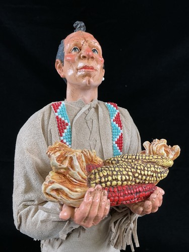 Simpich Character Doll Native American Squanto Indian Thanksgiving Statue - Imagen 5 de 7