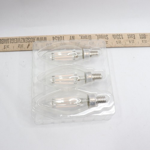 (3-Pk) Feit Electric B10 E12 Candelabra Dim White Filament Clear Glass - Picture 3 of 4