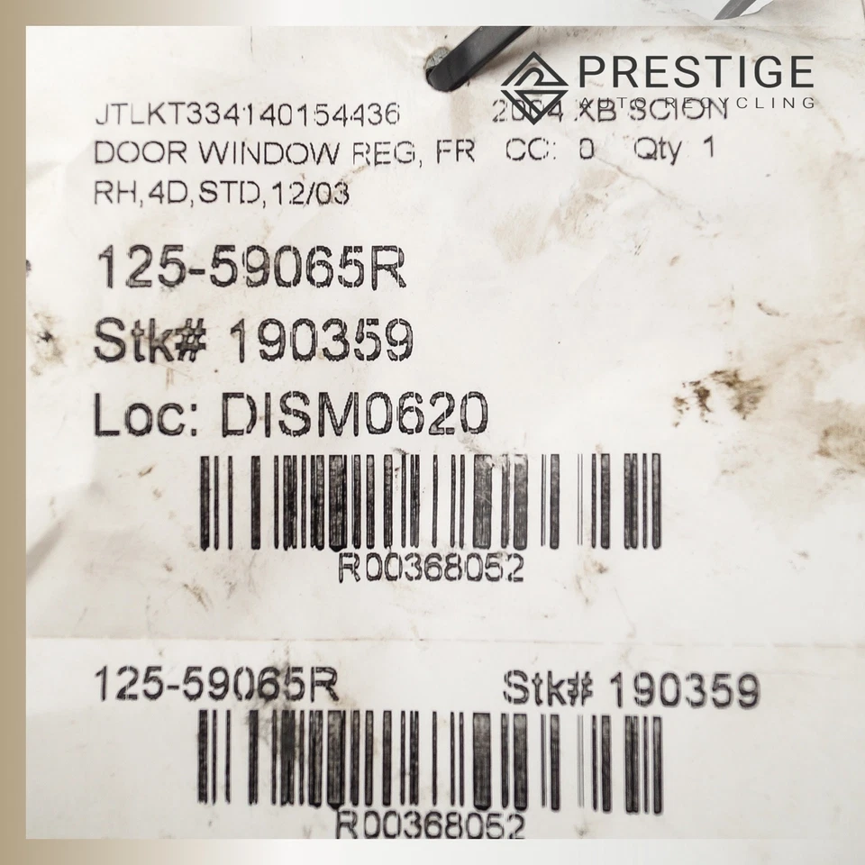 Regulador de ventana eléctrica de puerta SCION xB 2004-2006 con motor delantero derecho 69801-52030 Foto 4 de 4