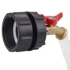 275-330 Gallon IBC Tote Tank Adapter 2" Fine Thread - 1/2" Male NPT Inlet × 3...