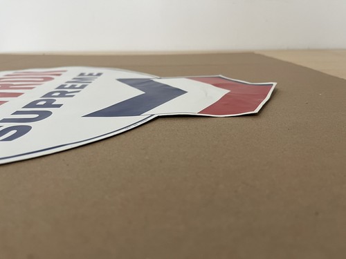 NOS CHEVRON SUPREME Vinyl Decal Sticker Gas Oil Pump 16-1/2 X 12-5/8 inch Dated - Picture 15 of 16