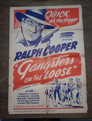 Poster originale Gangsters on the Loose 1937 completo necessita restaurato Ralph Cooper - Foto 1 di 7