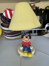 Walt Disney Mickey Mouse Nursery Lamp  Night Light W/ Shade Vintage 1981