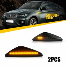 Smoked LED Fender Side Marker Light Turn Signal For BMW X3 F25 X5 E70 X6 E71 E72