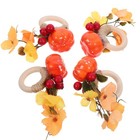  4 Pcs Fall Pumpkin Decor Serviette Rings Halloween Napkin Holder