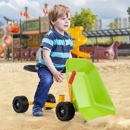 Kids Ride-On Sand Dumper Outdoor Sandbox Toy w/ Controllable Shovel & 4 Wheels - Picture 4 of 10