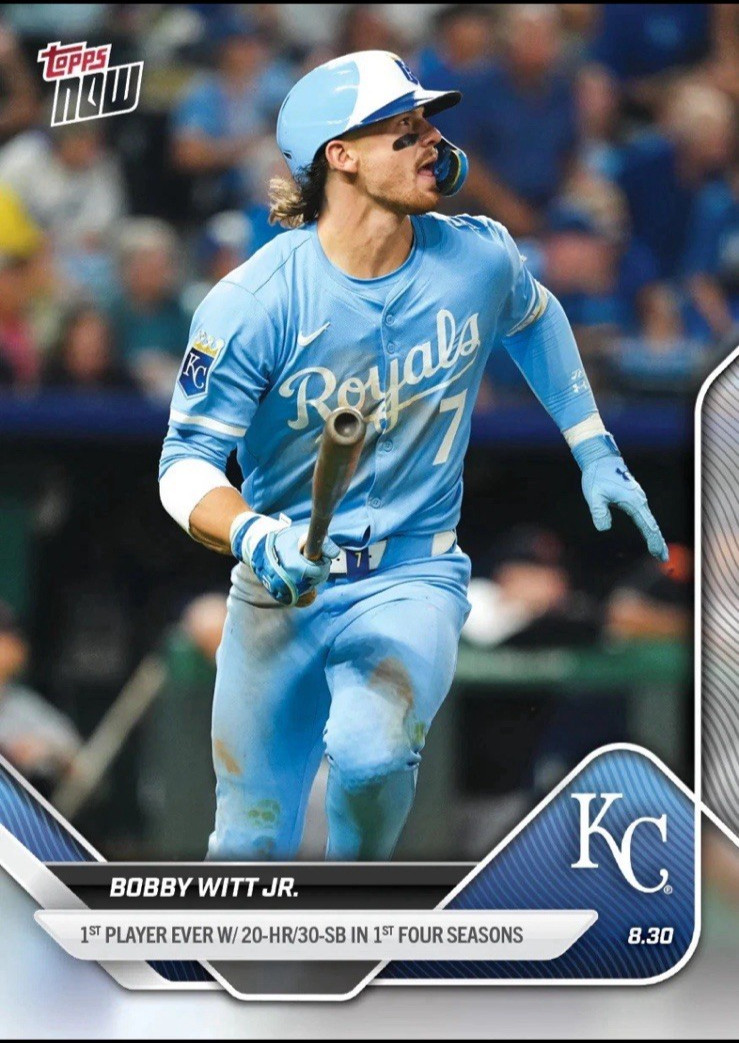 Bobby Witt Jr. 4th 20/30 Season 2025 MLB Topps NOW Card 633 Presale