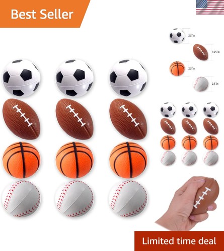 Variety Pack of Mini Sports Balls - Stress Relief Toys for Kids and Adults - Picture 1 of 6