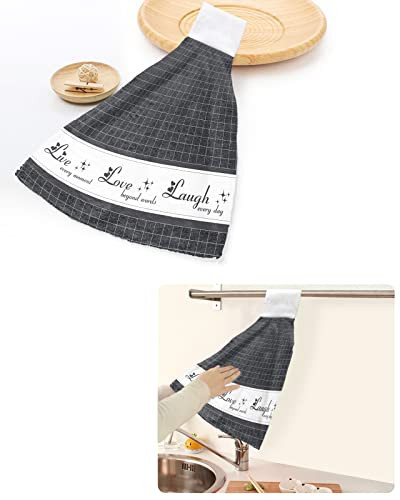 2 Pack Hanging Kitchen Hand Towels, Live Love Laugh 2pcs Live Love Laughkew0614 - Picture 7 of 7