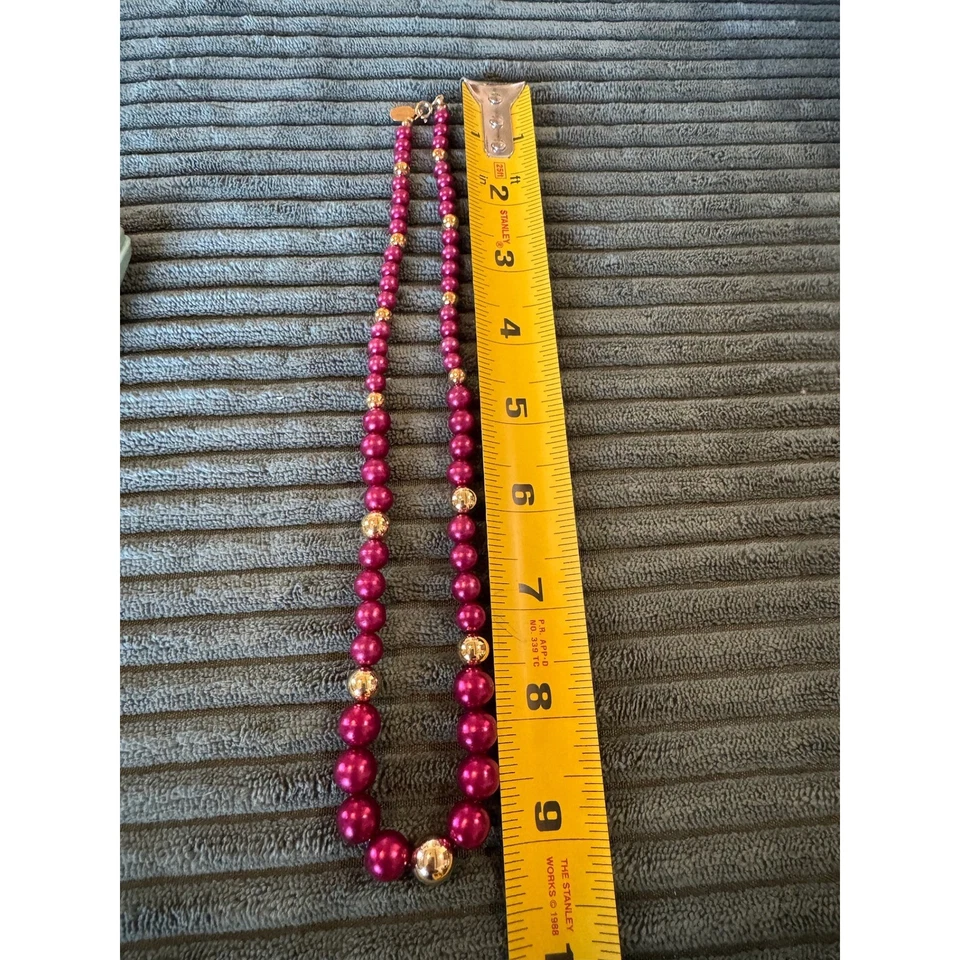 Collar Park Lane Borgoña Cuentas Acentos Dorados Joyería de Moda Foto 2 de 4