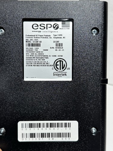 ESP Energy Intelligence D5133NT Type 3 SPD Surge Protector/Noise Filter Digital - Afbeelding 16 van 19
