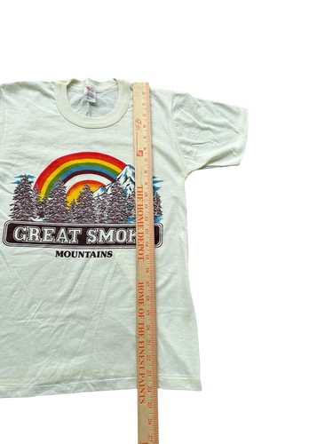 T-shirt vintage anni 70 Smoky Mountains arcobaleno made in USA punto singolo piccola - Foto 6 di 6
