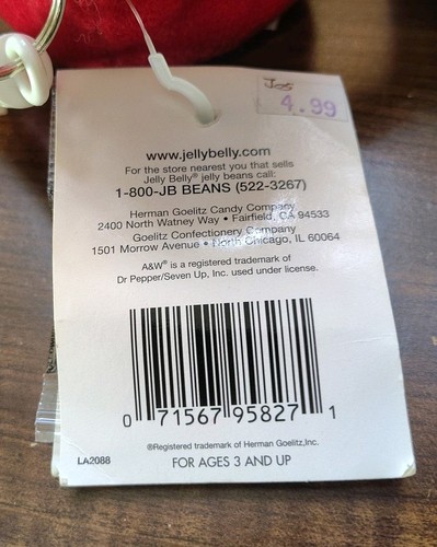 Jelly Belly Very Cherry Santa's Helper Mr. Jelly Belly Bean Bag Toy With Tags - Picture 3 of 4