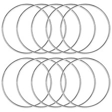 10 Pcs 8 Inch Metal Rings for Craft Silver Hoops Floral Macrame Hoops Rings f...